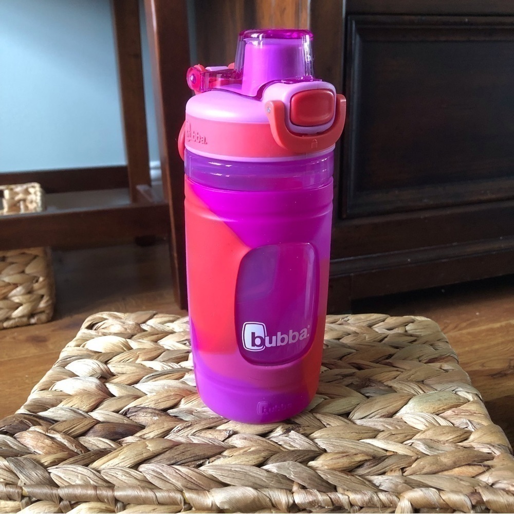 Bubba Red & purple kids water bottle with locking pop top lid